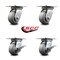 Service Caster 4 Inch Thermoplastic Rubber Swivel Caster Set with Roller Bearings 2 Brakes SCC SCC-35S420-TPRRF-2-SLB-2 - alternate 6